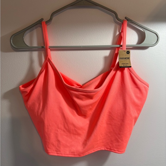 Neon Pink Cropped Sports Bra - Picture 1 of 1